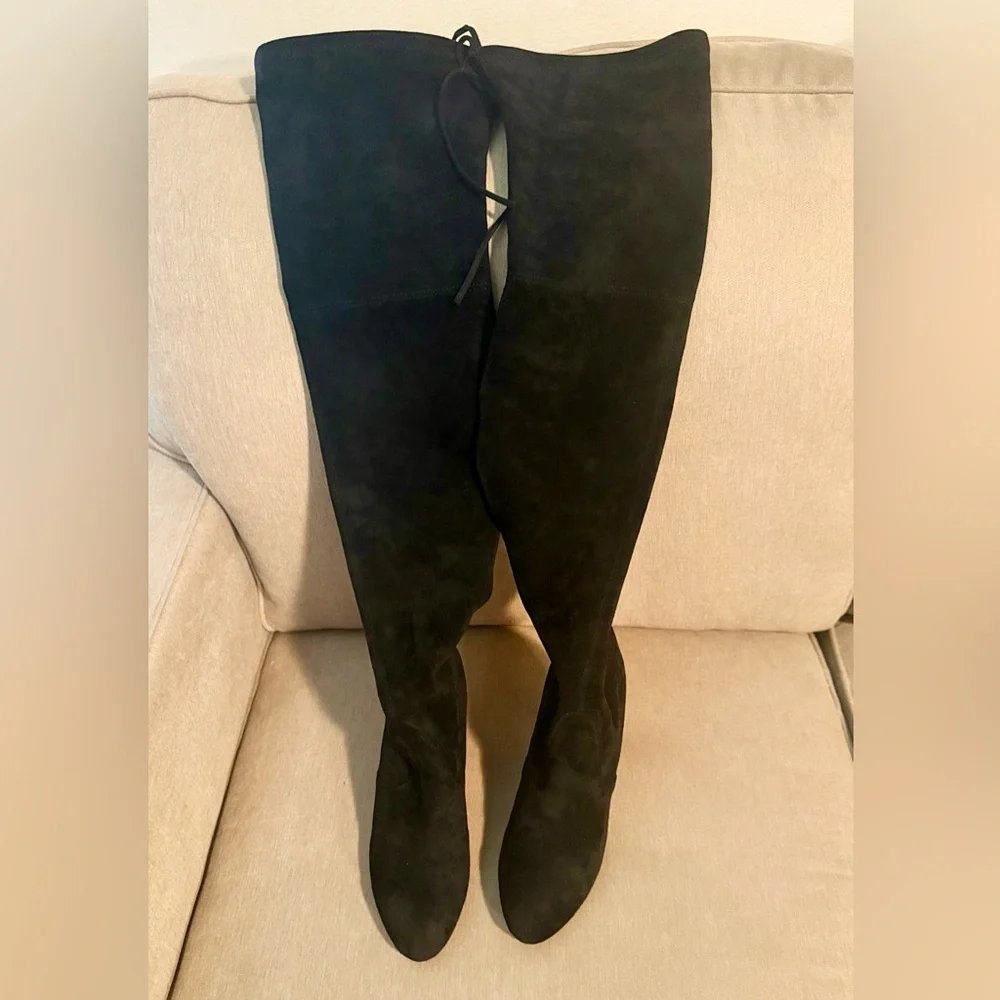 Kaitlyn Pan Black Over-the-Knee Suede Boots | 7.5M